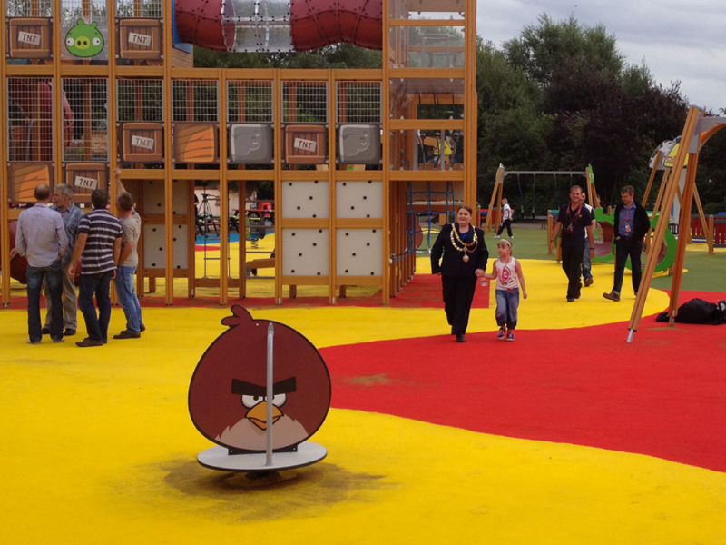 rubber mulch on a playground