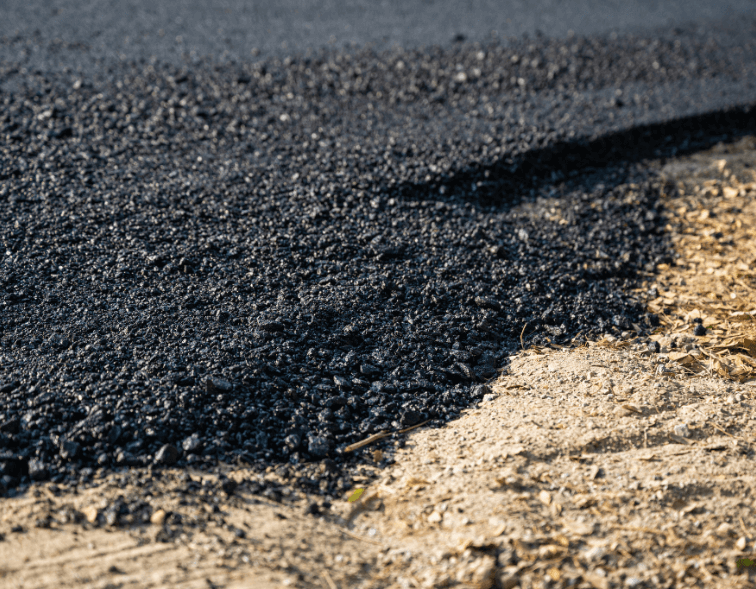 Tarmac surfacing just being laid