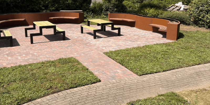 Block paving for a business